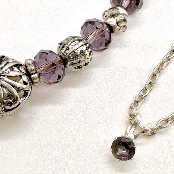 Vintage Amethyst crystal bracelet & Mystic Topaz necklace - Picture 6 of 10